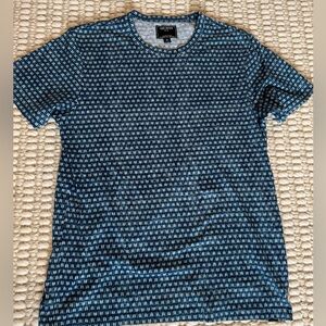 Todd Snyder Men's Blue Patterned Shirt